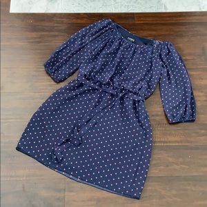 Navy Blue Polka Dot Dress